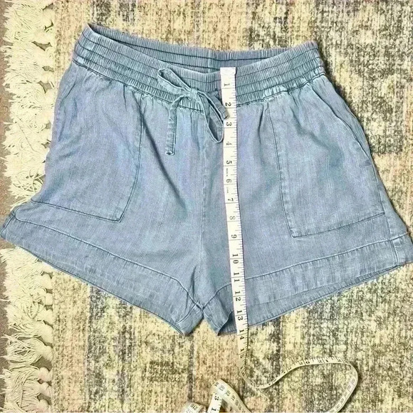 Staccato Elastic Drawstring Washed Denim Blue Short With Pockets Size Small - Picture 5 of 9